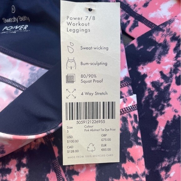 NWT Sweaty Betty Power Pocket Workout Legging Pink Purple Tie Dye Size Small NEW - Picture 11 of 15